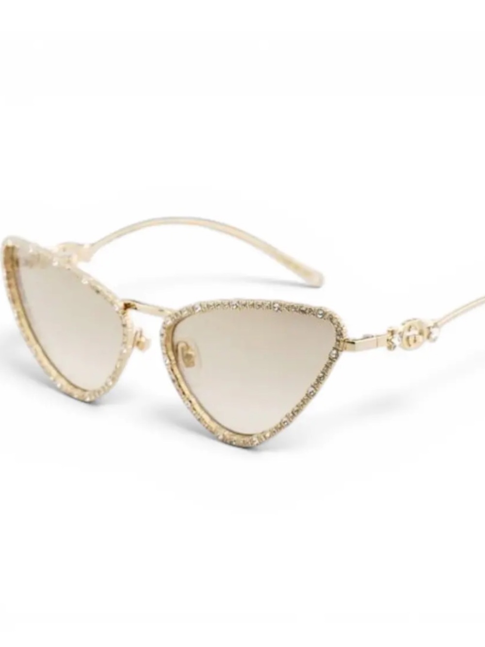 Authentic Gucci Gold Cat Eye Sunglasses with chain